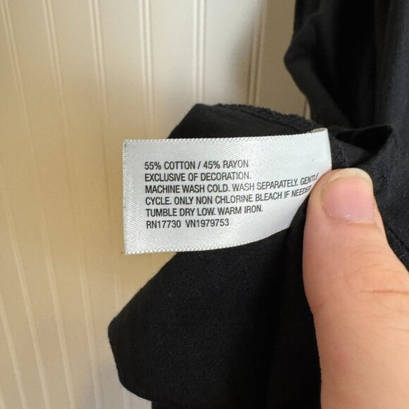 Knox Rose NWT Black Embroidered Halter Top Back Tie K7 - Picture 7 of 7